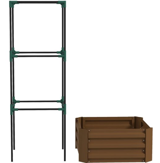 Raised Garden Bed - Оцинкованный приподнятый грядочный ящик с сеткой