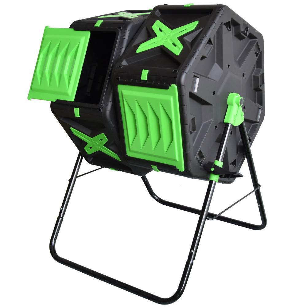 Compost Bin - Высококачественный пластиковый современный двухкамерный компостер-тумблер 70